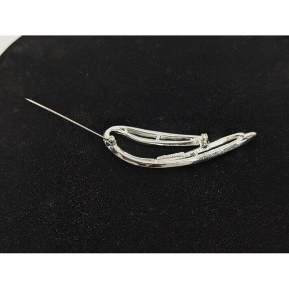 Vintage Sarah Coventry Swirl Brooch Abstract Silver Tone Signed Timeless - Picture 4 of 12